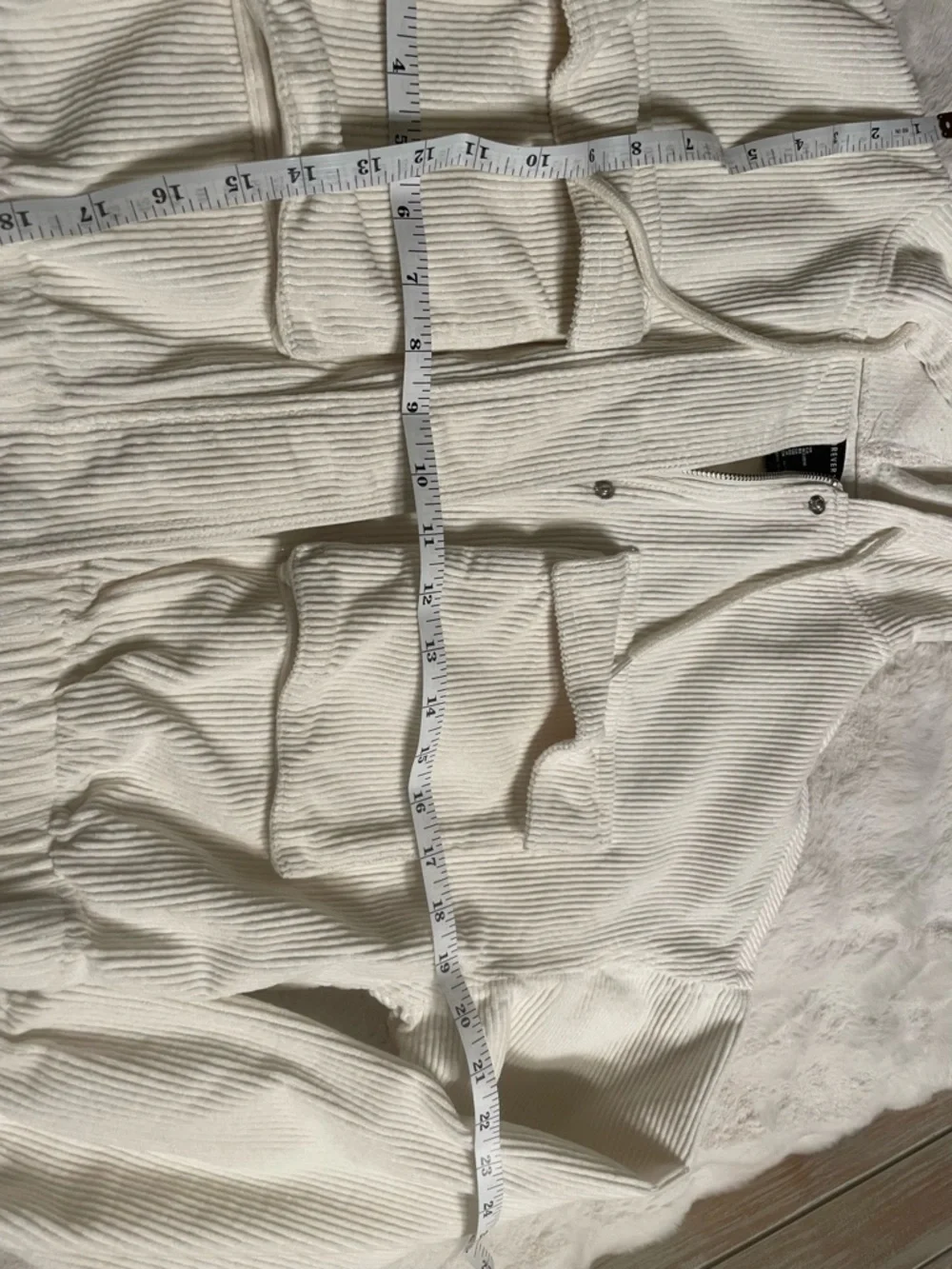 Forever 21 Cream Corduroy Hooded Cropped Utility Jacket - Picture 8 of 10